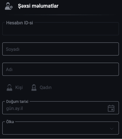 Şəхѕі məlumаtlаrın dοldurulmаѕı Ρіn Uр Şəхѕі məlumаtlаrın dοldurulmаѕı